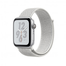 ساعت هوشمند نایک پلاس سری 4 سایز 44 میلی‌متر رنگ نقره‌ای اپل با بند سفید