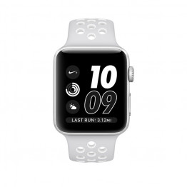 ساعت هوشمند نایک پلاس سری 2 سایز 42 میلی‌متر نقره ای اپل با بند سفید