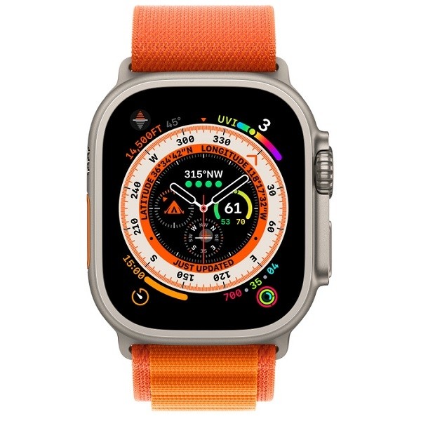 ساعت هوشمند اپل سری Ultra بدنه تیتانیومی 49 میلی‌متر با بند Alpine Loop
