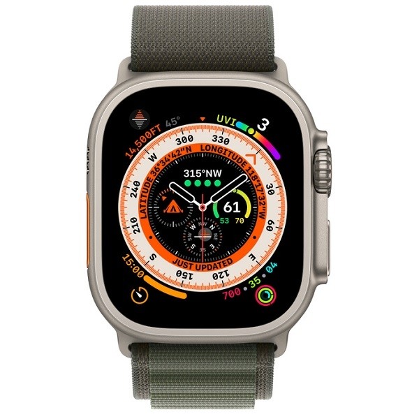 ساعت هوشمند اپل سری Ultra بدنه تیتانیومی 49 میلی‌متر با بند Alpine Loop